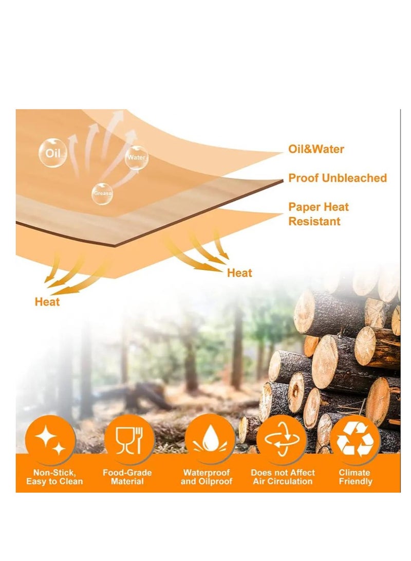 Bluejw Air Fryer Disposable Paper Liner for Ninja Dual 100PCS Non-Stick Air Fryer Liners Rectangle  Air Fryer Accessories Baking Paper  SIZE 22x14 CM - Image 4
