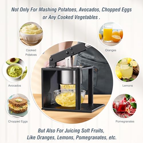 Moongiantgo Potato Ricer Masher with 2 Interchangeable Discs Hand Food Press for Mashed Potatoes, Avocados Puree or Fruit Juicer Squeezer for Citrus Pomegranate Lemon Orange Lime - Image 3