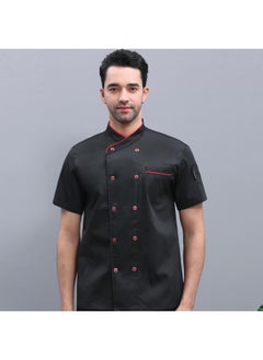NIBEMINENT Summer Hotel Kitchen Clothes Men's Western Restaurant Chef Jacket Restaurant Cook Uniform Bakery Bake Cafe Waiter Work Shirt  - Image 1