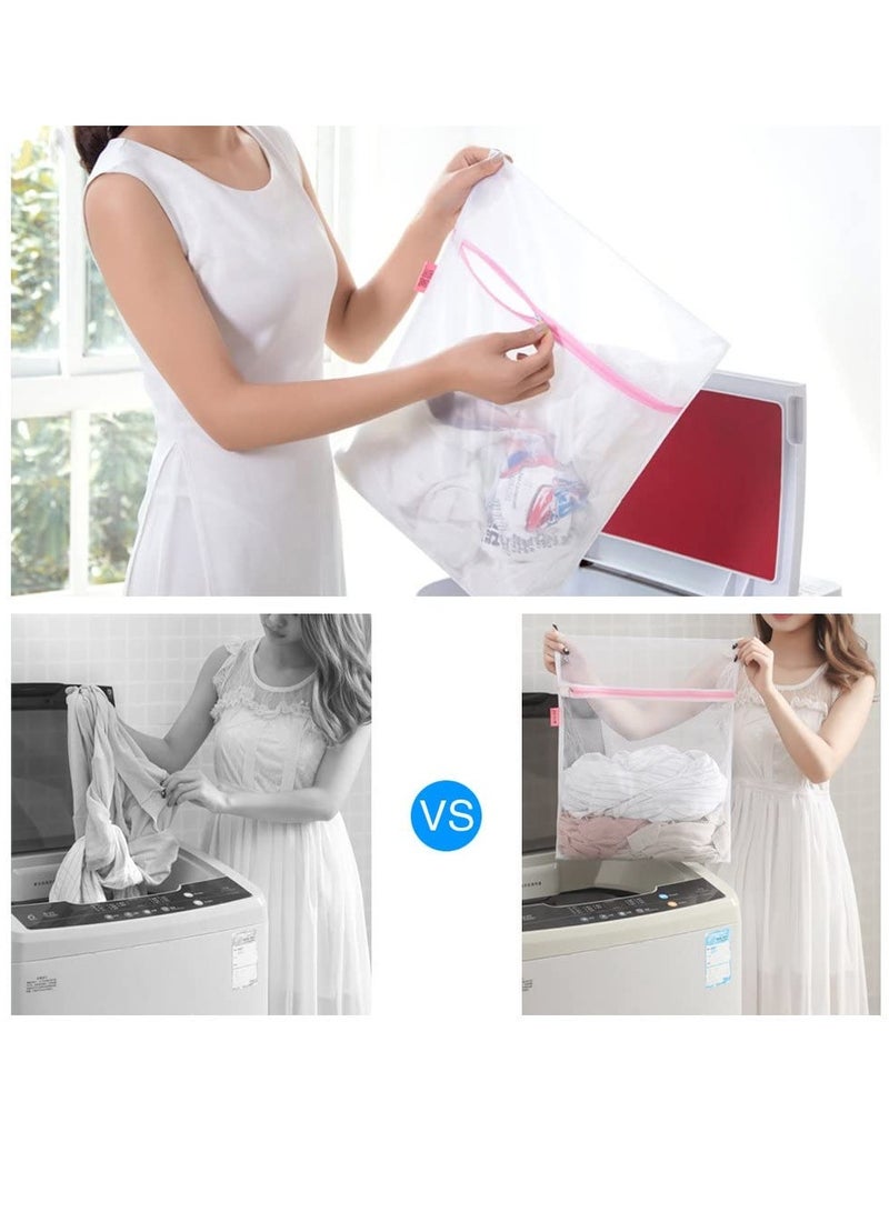 7-Piece  Zipper Laundry Bags Set, Clothing Washing Bags(Pink) - Image 5