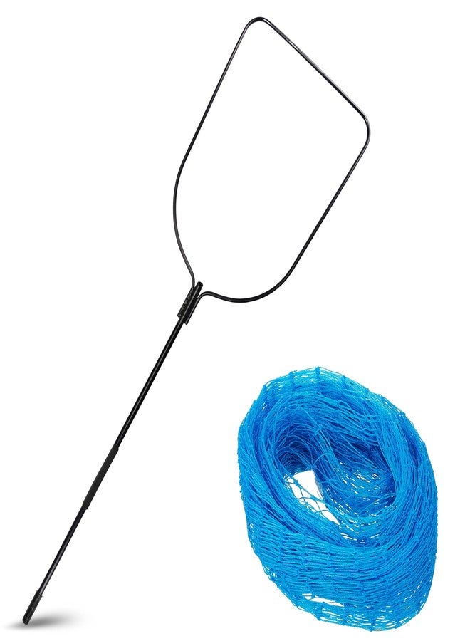 Efficacy Dog Catcher Net with (Blue) Net Frame 83x59 Cm Fixed Handle 116 cm Nylon Net & Mild Steel Rod Animal Control Catcher U-Shaped Frame Design for Dog and Other Stray Wild Life Animals Rescues - Image 1