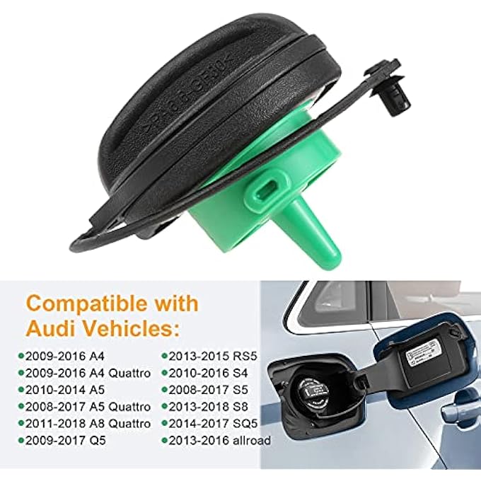 ريحني غطاء الوقود من Gohantee 8K0201550N غطاء خزان الوقود متوافق مع أودي A4 A4 كواترو A5 A5 كواترو A8 كواترو Q5 RS5 S4 S5 S8 SQ5 Allroad استبدال غطاء تعبئة الوقود 8K0 201 550N - Image 3