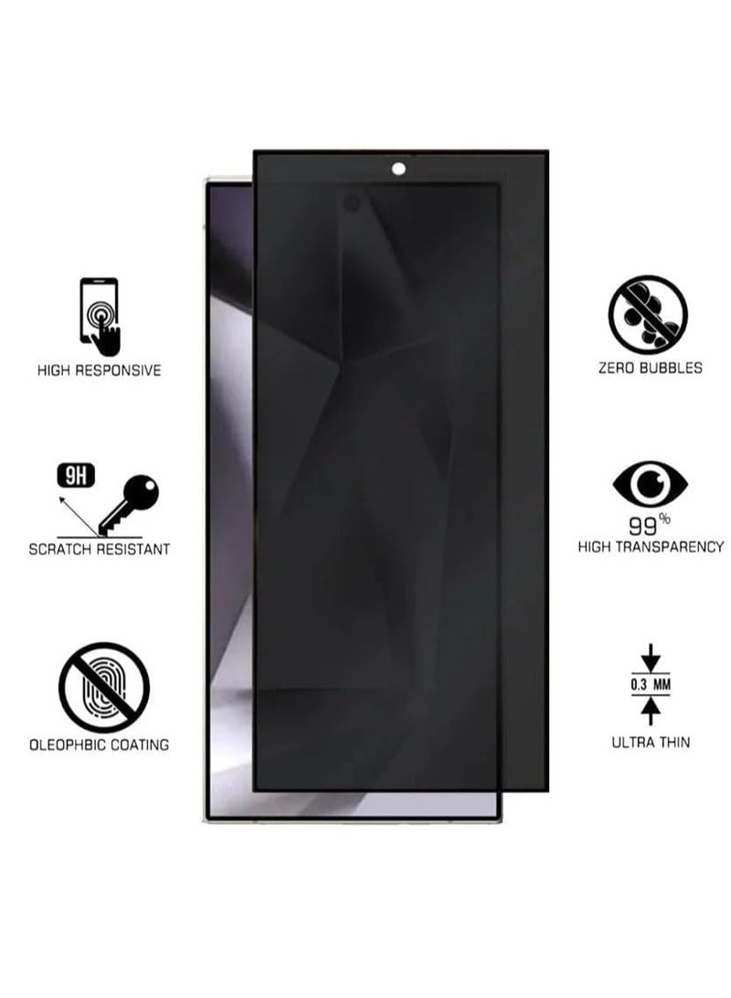 MIGOFAST Samsung Galaxy S24 Ultra Privacy Glass Screen Protector 9H Full Coverage Screen Tempered Glass Anti-Spy Bubble Free Case Friendly Screen Protector - Image 3