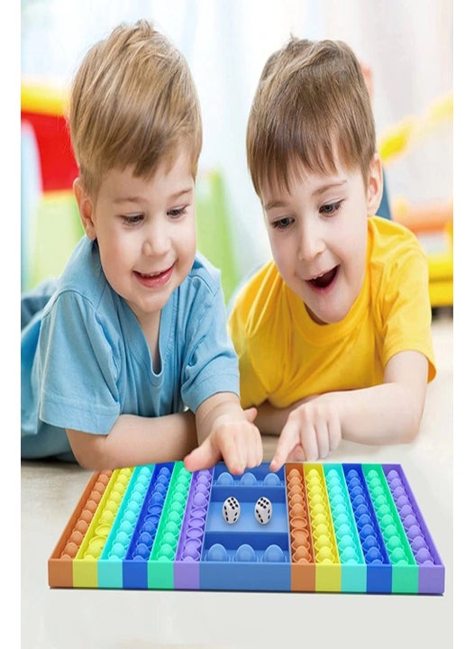 Pop It Push Bubble Fidget Chess Backgammon Popit Mental Stress Relief Toy