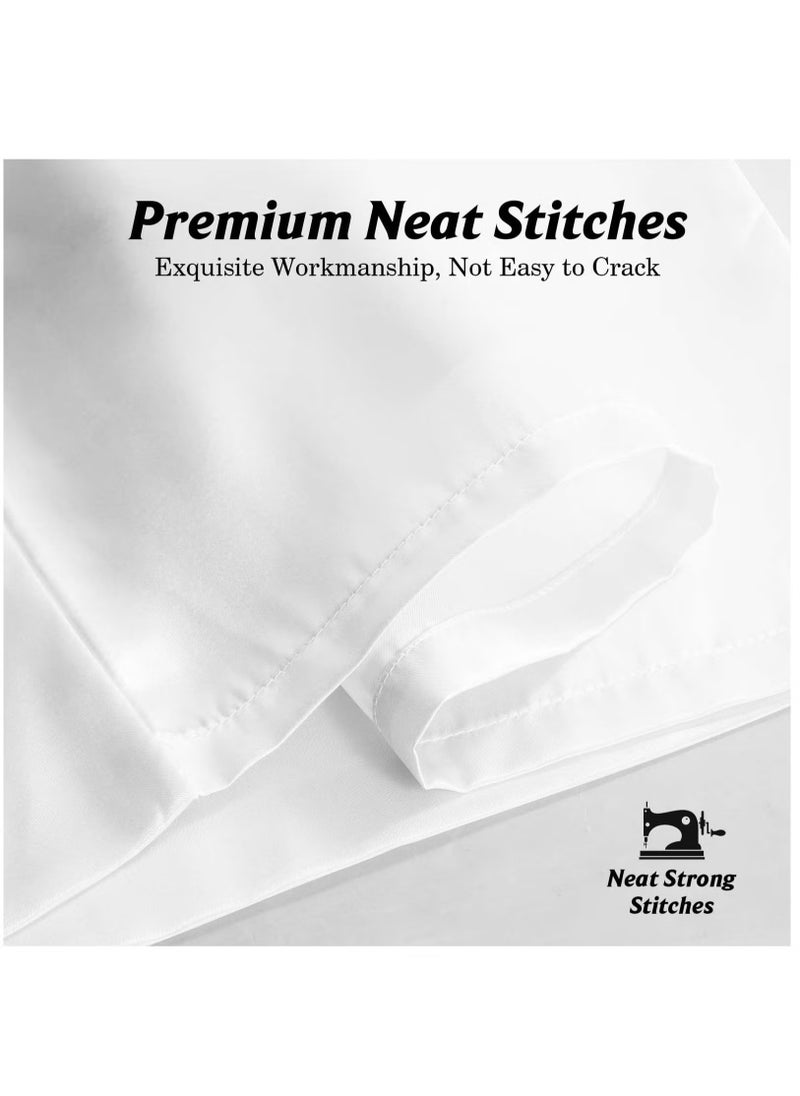 Bukela 2-Piece Simple Solid Colour Silk Satin Pillow Case with Envelope Closure for Hair and Skin White 51x76/51x102cm  - Image 4