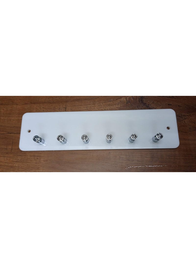 A TO Z A to Z Acrylic 6 Pin Key Holder High Grade Glossy Unbreakable Anti Rust 3113 Milky White 11 inch  - Image 2