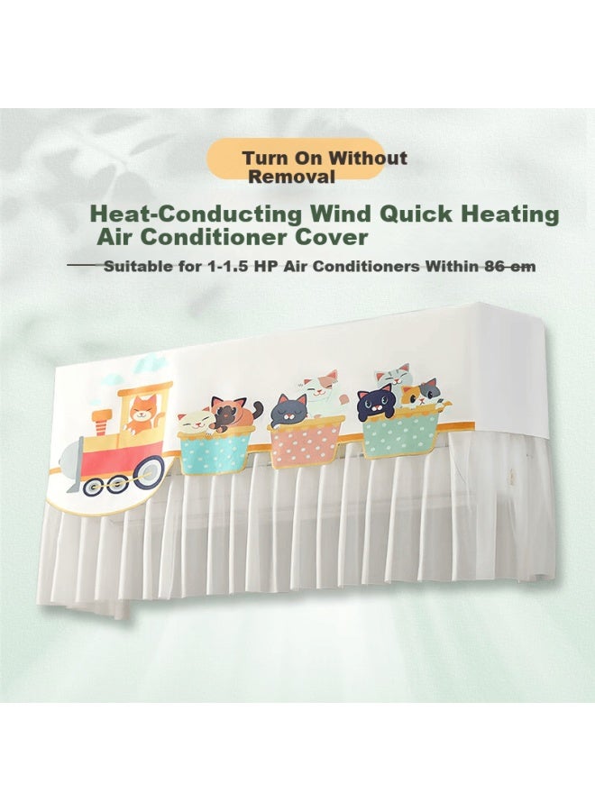 Purpavwinner Air Conditioner Dust Cover Anti-direct Blow Windproof Curtain For Home Use Pregnant Women Maternity Baby Universal 1p-1.5hp Ac Wind Shield 86cm Happy Journey - Image 1
