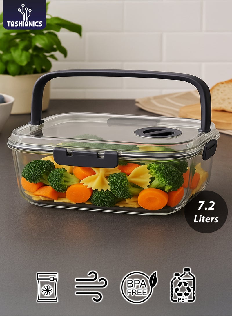 Toshionics 7.2L Airtight Food Storage Container with Date Indicator Dial – T114609 | Large BPA-Free Plastic Lunch Box with Handle | Leak-Proof Fresh-Keeping Box for Meal Prep, Leftovers, Refrigerator & Freezer Use - Image 1