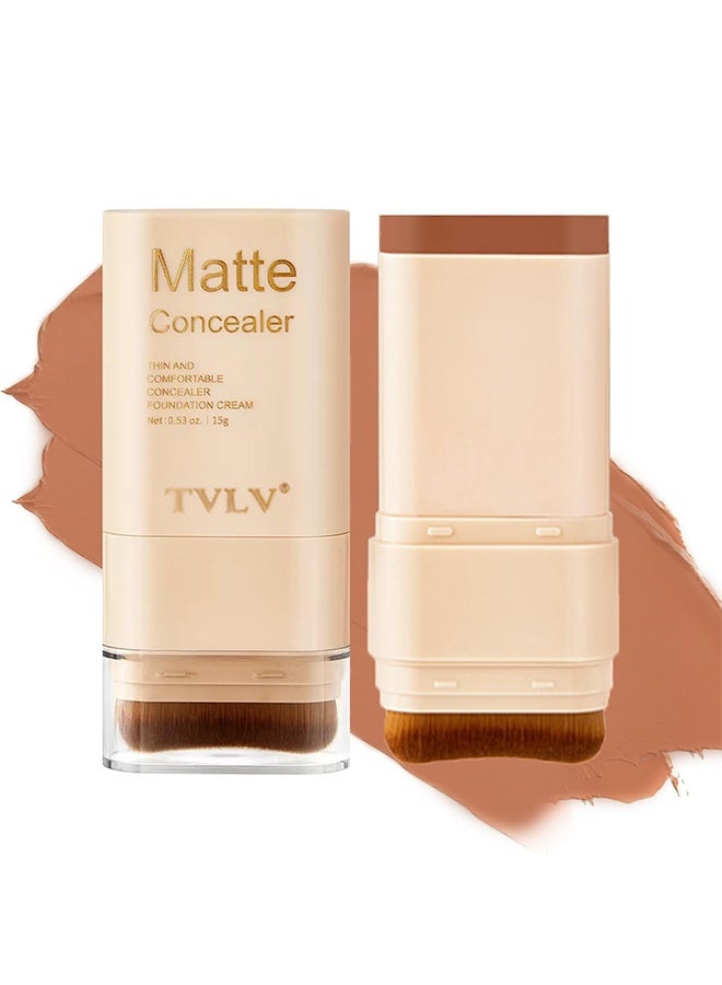 TVLV Matte Concealer - Foundation Stick, 2 in 1 Dual-Ended Eraser Contour Stick with Brush, Tinted Moisturizer, Skin Tint, Face Foundation, Radiant & Dewy Finish for Face Makeup, Sheer to Medium Coverage (＃6) - Image 1