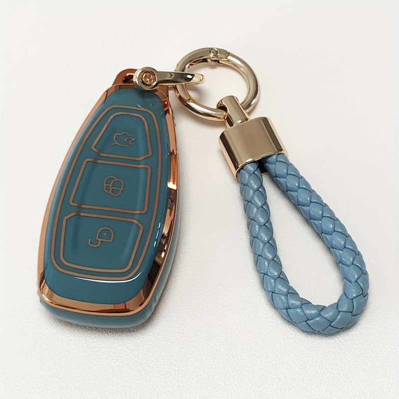 Green Key Case Cover For Ford Focus 3 4 ST Mondeo Fiesta Fusion Kuga 2013 2015 2017 - Image 1