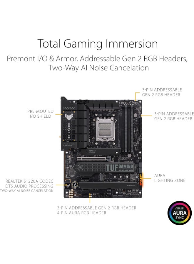 ASUS TUF Gaming X670E-PLUS WiFi 6E Socket AM5 (LGA 1718) Ryzen 7000 ATX Gaming Motherboard(16 Power Stages, PCIe® 5.0, DDR5 Memory, Four M.2 Slots,2.5 Gb LAN,USB 4, Aura RGB Lighting). - Image 4