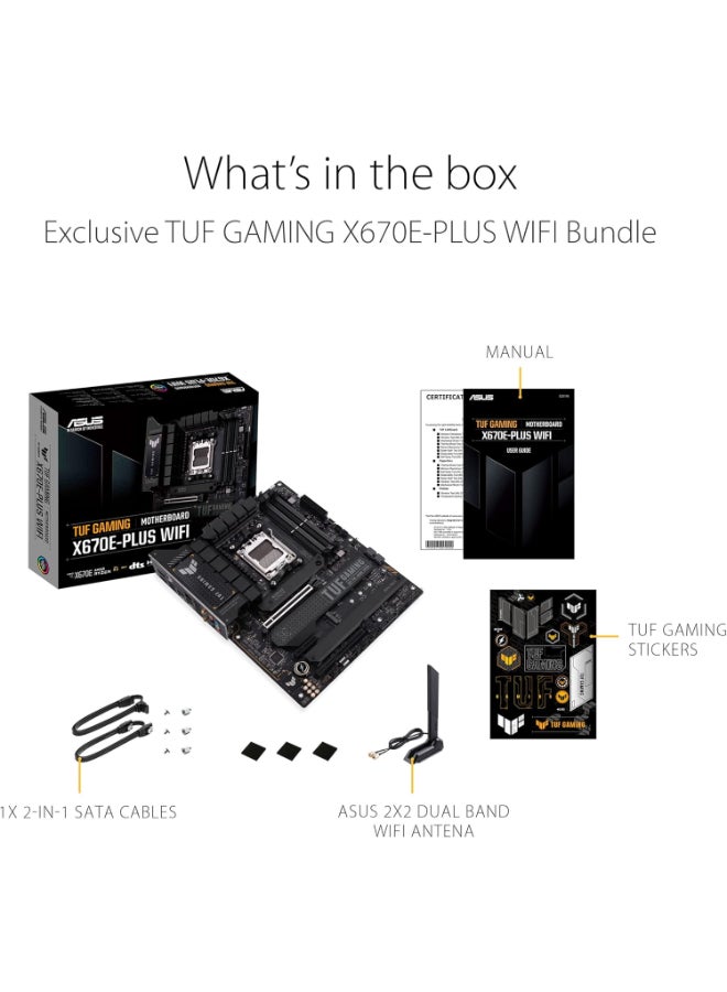 ASUS TUF Gaming X670E-PLUS WiFi 6E Socket AM5 (LGA 1718) Ryzen 7000 ATX Gaming Motherboard(16 Power Stages, PCIe® 5.0, DDR5 Memory, Four M.2 Slots,2.5 Gb LAN,USB 4, Aura RGB Lighting). - Image 5