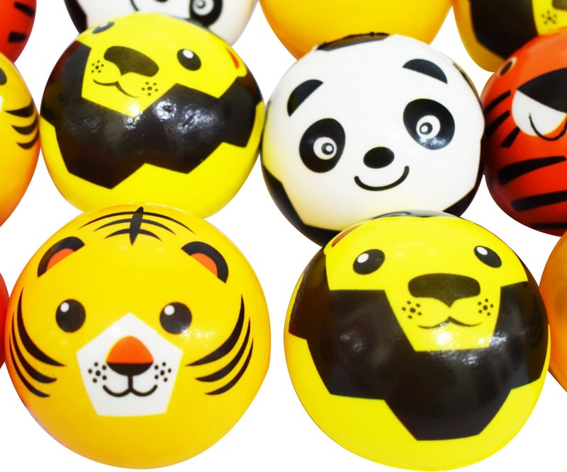 Asera 12 Pcs Soft Foam Sponge Balls with Animal Cartoon Prints Light Weight- Kids Birthday Return Gifts - Image 2