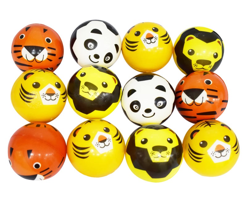 Asera 12 Pcs Soft Foam Sponge Balls with Animal Cartoon Prints Light Weight- Kids Birthday Return Gifts - Image 5