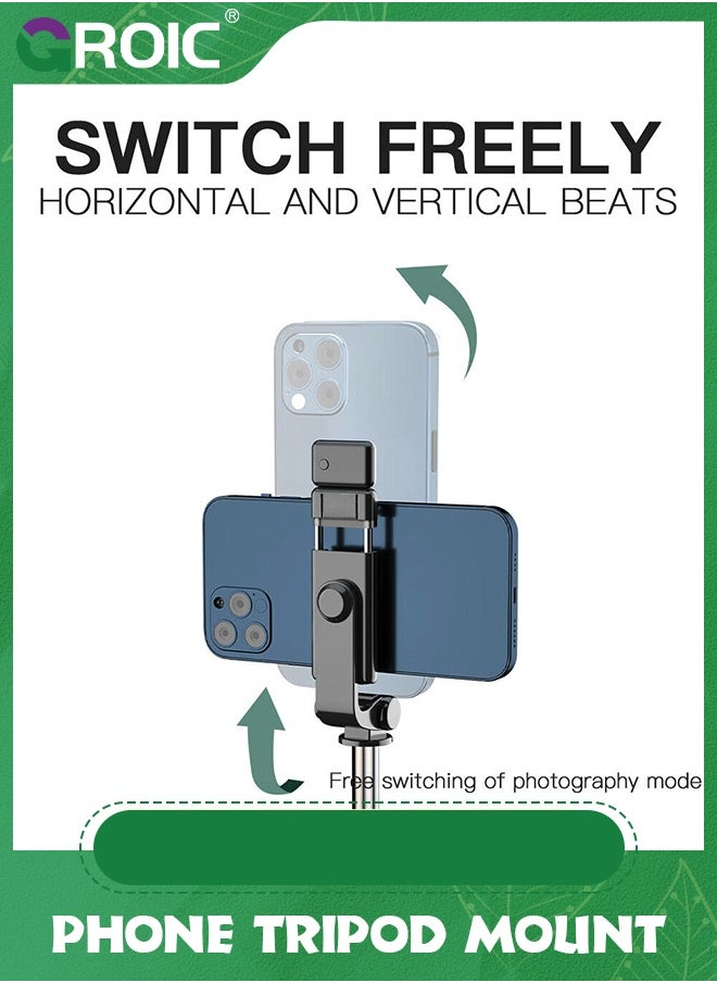 GROIC - Selfie Stick Tripod for iPhone, Cell Phone Stand for Recording with Wireless Remote, Lightweight Tripod Stand for iPhone 15/14/13/12/11/X/XR/XS/8/7/6S, Android Samsung Smartphone - Image 1