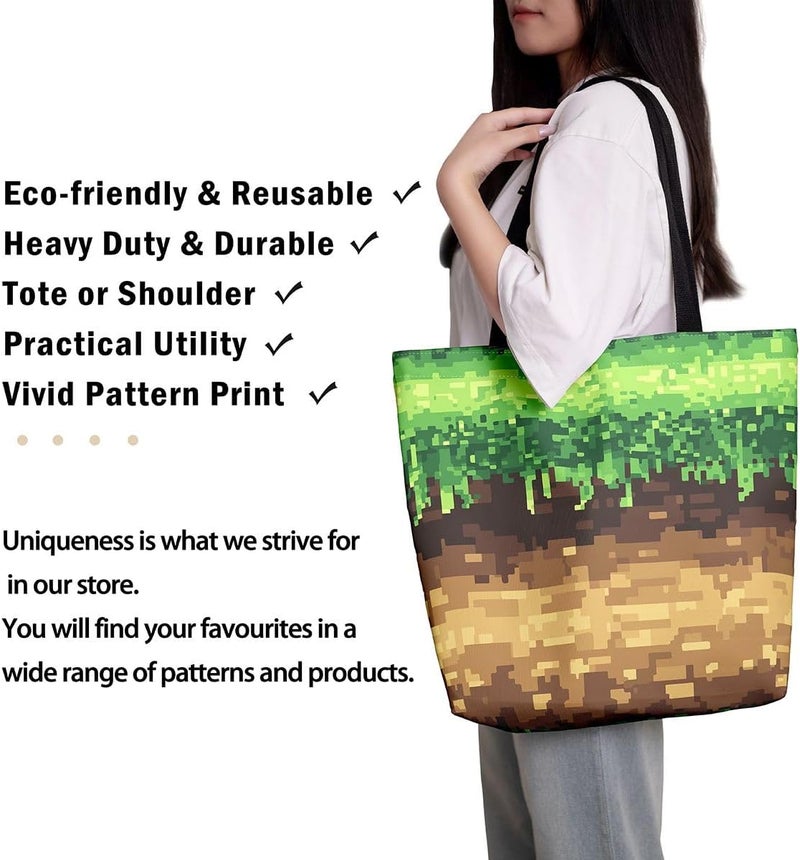 Desert area eligible deliver Castle Fairy Pixelated Games Canvas Tote Bag,Axe Sword Pattern Reusable Grocery Handbag Most item matching trendy design Stock running out quickly High in-demand commodity Field tested quality Elegant upgraded practical design Simple multi-feature universal build Continuous warehouse supply Store exclusive only Multi warehouse process Polished safe edge Diverse operating method fit Multi-demand compliant quality Stain resistant Flexible usage build Transit damage prevent build All governorates deliver Individual group scene compatible Temporary in stock Compact trendy practical build Bulk order available stock Gulf user preference oriented build Balanced weight Trending item Organized shipment arrange - Image 4