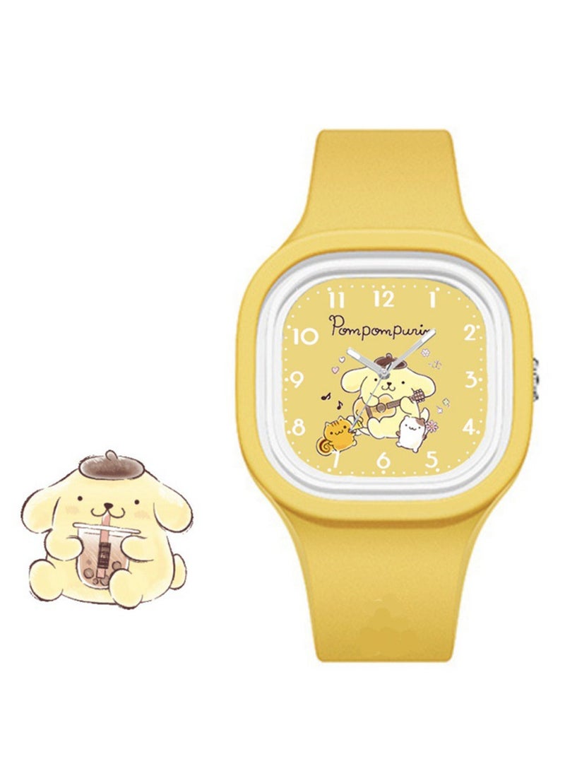 Haoyou 4 PCS Cartoon Children Watch,Square Cartoon Sanrio Pattern Children's Watch Silicone Strap Suitable for Kids of All Ages Gift Watches  - Image 3