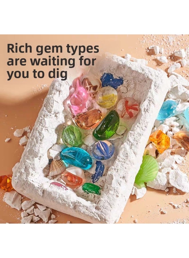 Loquat Imperial Gem Archaeological Excavation Toy Ore Knocking Fossils Children DIY Boys And Girls Diamond Treasure Hunting Blind Box-Color:Triceratops Fossil - Image 4