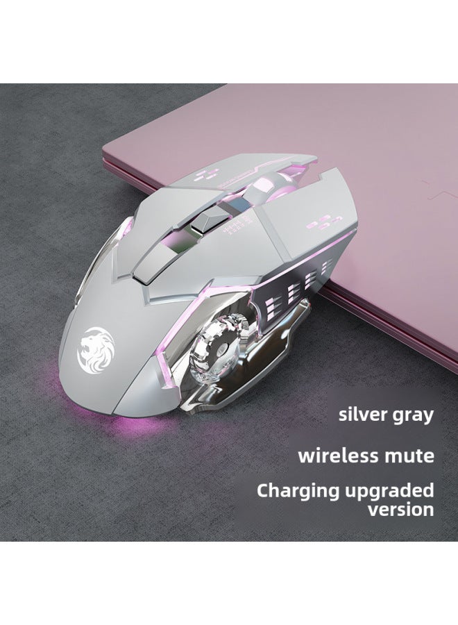 Forerunner G306 Mouse Wireless Bluetooth Dual-Mode Mute on Comfortable Office Game Home Source Factory-Color:Silver Gray  Upgraded Version - Image 1