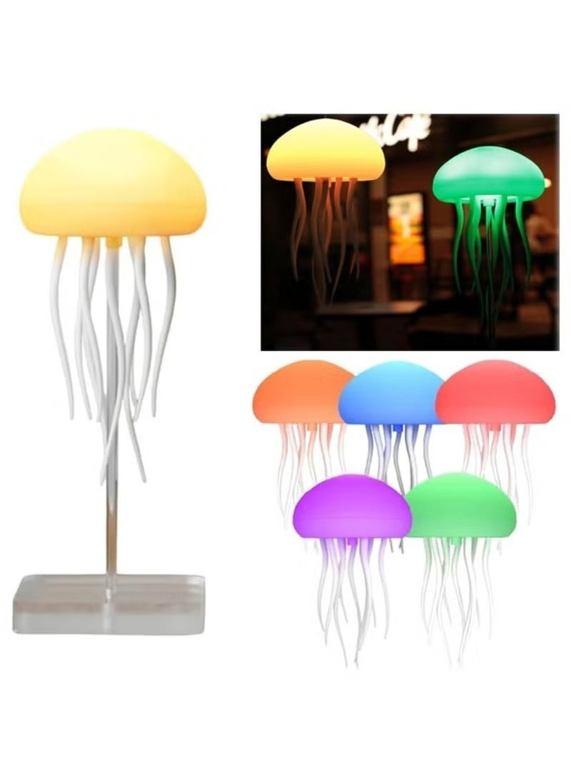 Gulf Trend Floating Jellyfish Lamp Voice Control Jellyfish Table Lamp with Dancing Legs Jellyfish Table Lamp for Kids Hanging Jellyfish Night Light for Home Office Bedroom Bedside Table Lamp - Image 3
