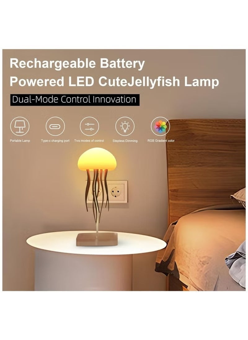 Gulf Trend Floating Jellyfish Lamp Voice Control Jellyfish Table Lamp with Dancing Legs Jellyfish Table Lamp for Kids Hanging Jellyfish Night Light for Home Office Bedroom Bedside Table Lamp - Image 5