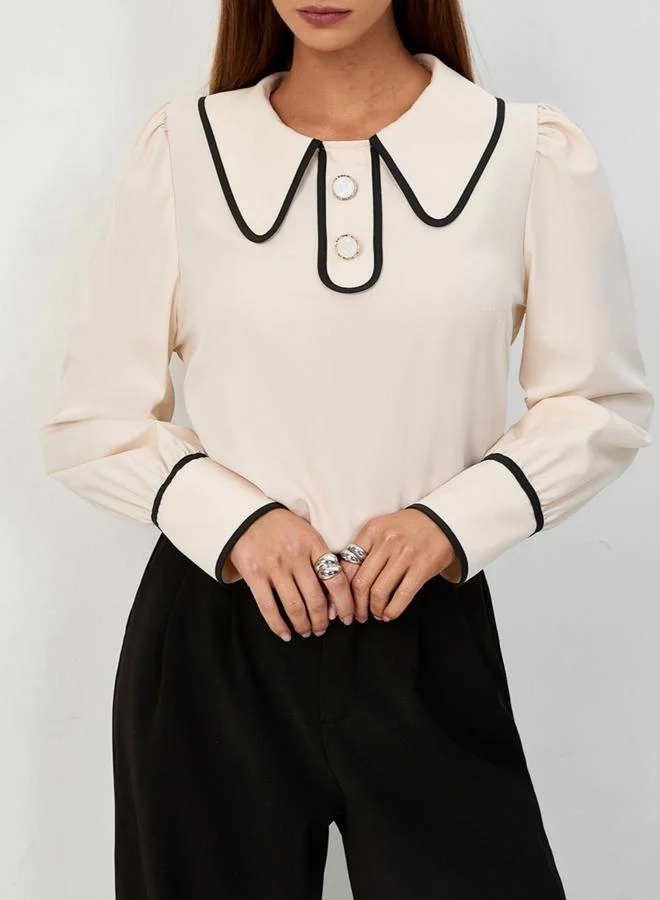 تايك تو بلوزة بيج بياقة بيتر بان