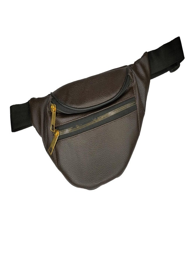 NK TRADERS Leather Travel Fanny Pack Pouch | Elegant Chest Bag for Men, Boys & Girls | Waist Bag for Travel, Brown - Image 4