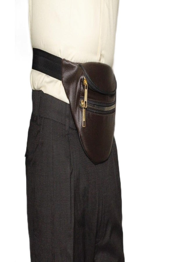 NK TRADERS Leather Travel Fanny Pack Pouch | Elegant Chest Bag for Men, Boys & Girls | Waist Bag for Travel, Brown - Image 5