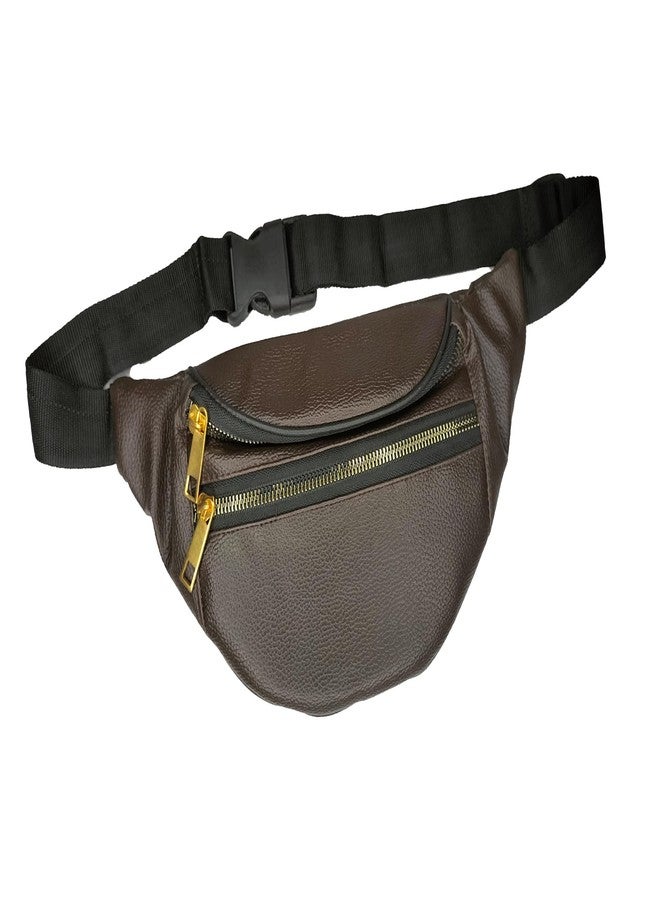 NK TRADERS Leather Travel Fanny Pack Pouch | Elegant Chest Bag for Men, Boys & Girls | Waist Bag for Travel, Brown - Image 1