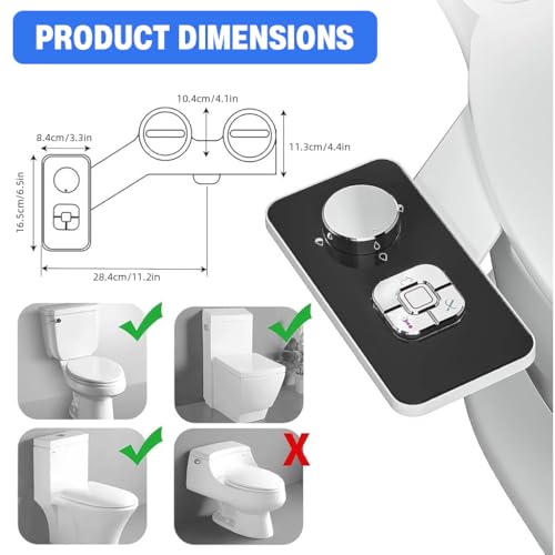 HASTHIP® Manual Bidet Sprayer for Toilet Dual-Nozzle Adjustable Hygiene Toilet Bidet Attachment Front & Rear Wash, Self Cleaning Design, Individual Button Control, Personal Care Toilet Bidet Sprayer - Image 2