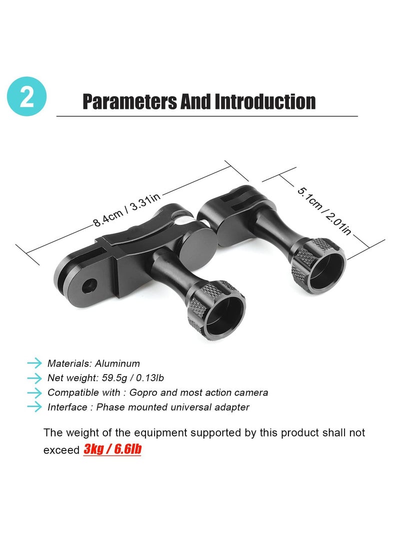 SOLARAE Aluminum Ball Handlebar Mount for GoPro Camera Clamp Mount Monitor 360° Ballhead Magic Arm Lock Any Direction - Image 3