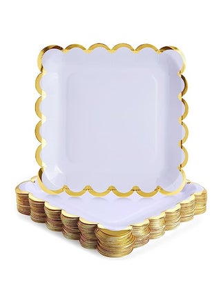 Sparkle and Bash 48Pack Pastel Purple Square Paper Plates Gold Foil Scalloped Edge 9 in - pzsku/Z14EAD582143BDAE4D983Z/45/1749490206/071b8843-8955-44af-9a2c-0b7e2e7a58fd