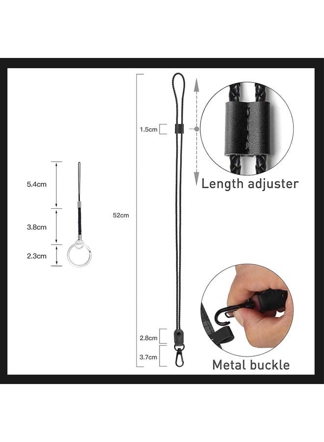 قطعتان من حزام حبل شارة مضفر من الجلد، حامل حبل الرقبة لبطاقة الهوية قابل للتعديل، ملحقات حزام سلسلة المفاتيح وحقائب الهواتف - Image 2