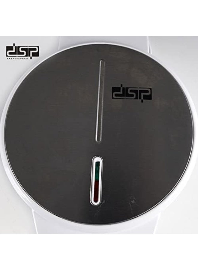 دي اس بي صانعة الوافل الاحترافية من DSP، على شكل قلب، ١٠٠٠ واط، KC1144A، أبيض*فضي  - Image 3