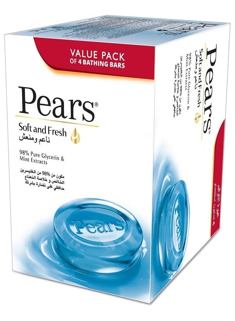 Pears Soft & Fresh Soap Bar Pack of 4 - Image 2