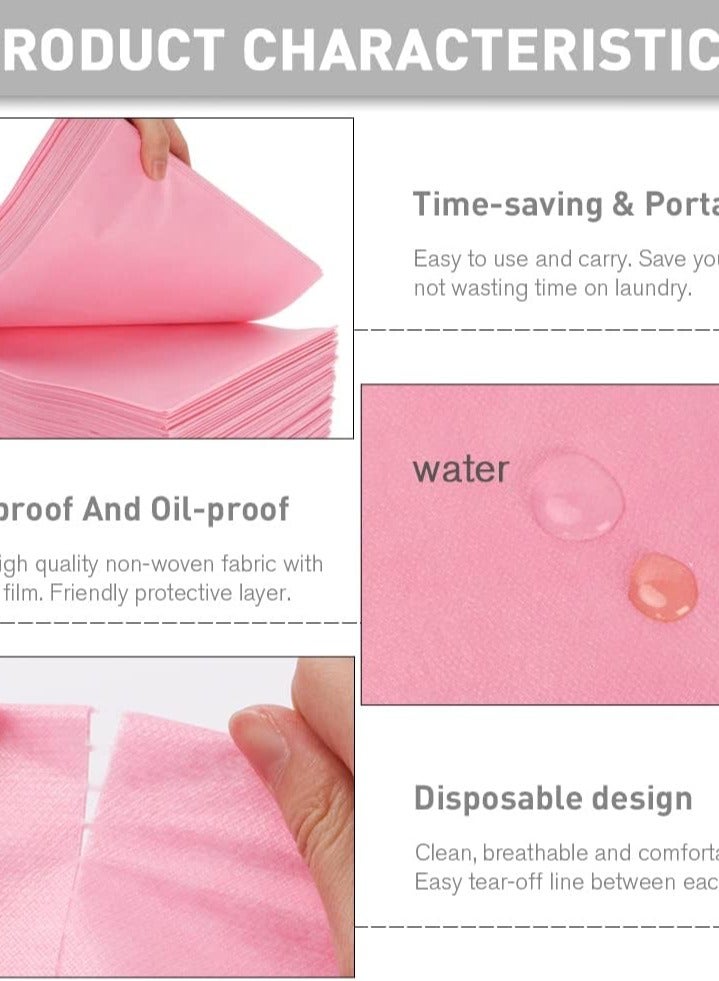 LA PERLA TECH  50Pcs Disposable Bed Sheets Massage Table Sheet Waterproof Bed Cover Non-woven Fabric for Spa Beauty Salon Hotels 80cm X 180cm, Pink - Image 2