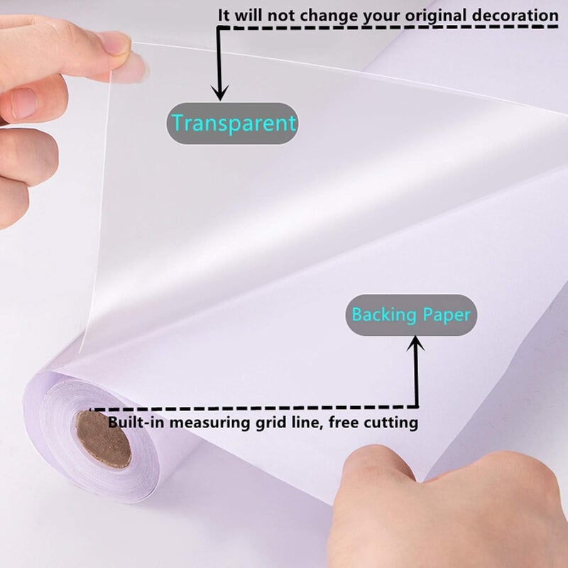 Protective Walls Transparent Contact Paper Removable Self Adhesive Vinyl Film Clear Wall Backsplash Cover Oil Proof Peel Stick Kitchen Office from Bin Chair Back Furniture Door 12 X 1000  - Image 2