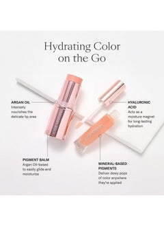 josie maran Josie Maran Color Stick & Lip Gloss Makeup Set - Argan Oil-Based Makeup Balm for Lips, Cheeks & Eyes + Hyaluronic Acid Infused Plumping Lip Gloss (2 Piece Set)  - Image 4