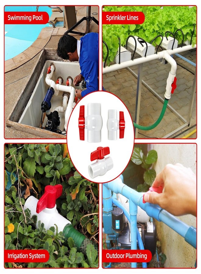 YADIAN 2 Pack PVC Ball Valves 1-1/2'', T-handle Water Shut-Off Ball Valve Threaded (NPT), PVC Ball Valve 1-1/2 inch for Water Project, Swiming Pool, Sewage Pump, Irrigation System, Rated at 150 PSI, Thread - Image 4
