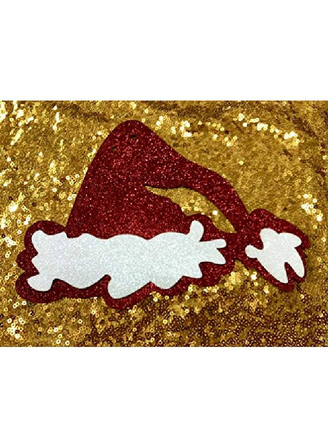 LeeSky Santa I Know Him Banner Red Glitter Buddy The Elf Party Supplies Grinch Cutout Buddy Elf Decorations Christmas Party Decorations Santa Cutout Santa Face Cutout Christmas Mantle Home Decor - Image 5