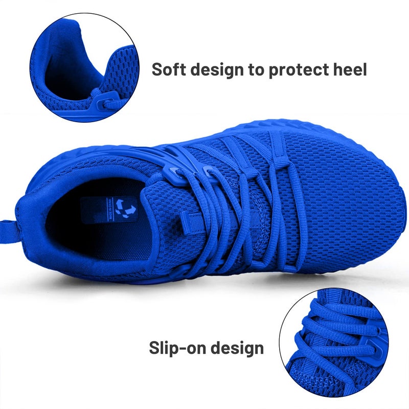 Abboos Womens Gym Shoes - Slip On Walking Shoes Tennis Gym Sports Athletic Running Sneakers Non Slip Shoes Sapphire Blue Size 8 - Image 4