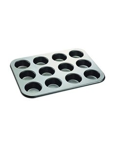 ECVV Cake Bakeware Mould, Carbon Steel Muffin Pan, 12 Cavity Bakeware Non-Stick Cake Baking Pan, Mini Pie Pans, Carbon Steel Muffin Tray, Standard Baking Pan Mold for Oven Baking