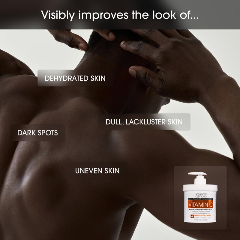 Advanced Clinicals Vitamin C Brightening Cream + Manuka Honey Body Lotion & Face Moisturizer 2pc Skincare Set For Women & Men | Body Butter Creams Help Reduce Appearance Of Dark Spots & Dry Skin, 2pc - Image 4