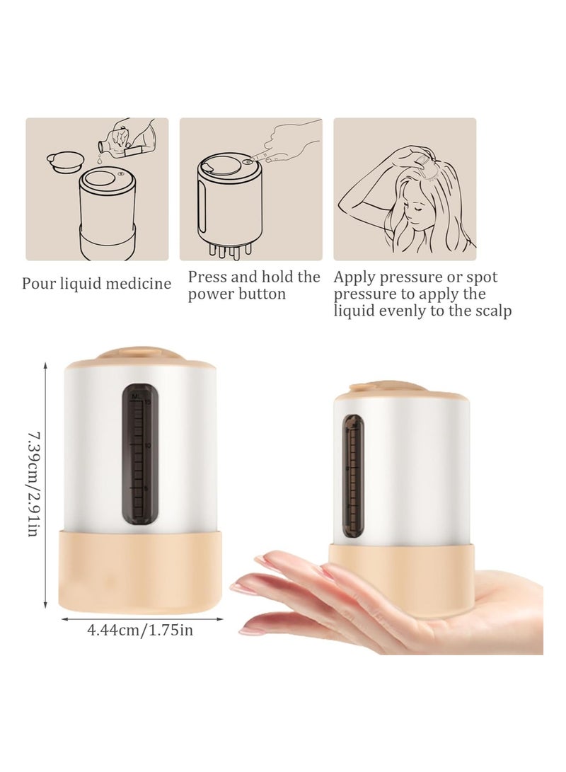SYOSI مدلك الرأس لنمو الشعر، مدلك رأس كهربائي محمول، موزع زيت لفروة الرأس مع خزان زيت سعة 15 مل، فرشاة موزع زيت الشعر عالية الاهتزاز لنمو الشعر، للاسترخاء في الرأس - Image 3