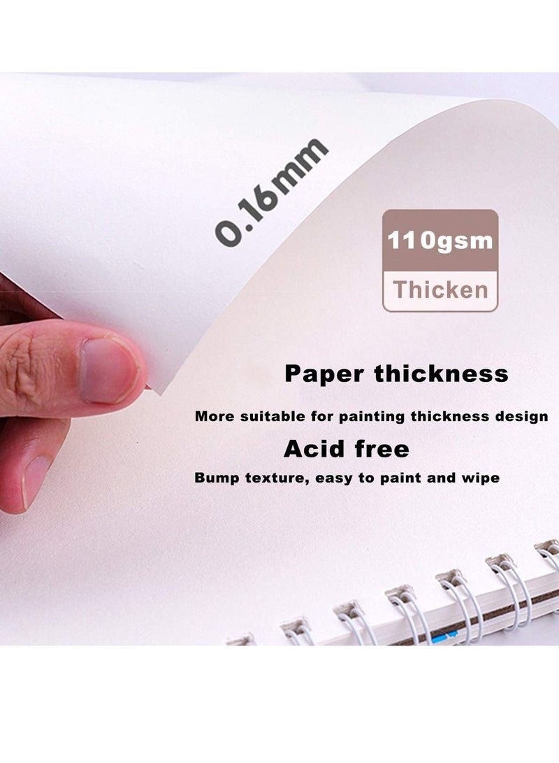 KASTWAVE Sketch Book, 8”X11.5” 100 Pages(110gsm), Spiral Bound Artist Sketch Pad, Durable Acid Free Drawing Paper for Drawing, Painting, Sketching or Doodling, Purple Cover, White Paper - Image 2