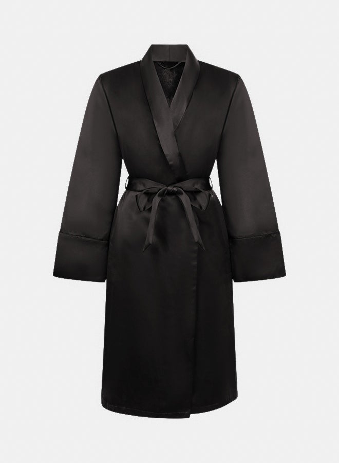 hunkemoller Satin Fleece Bathrobe - Image 4