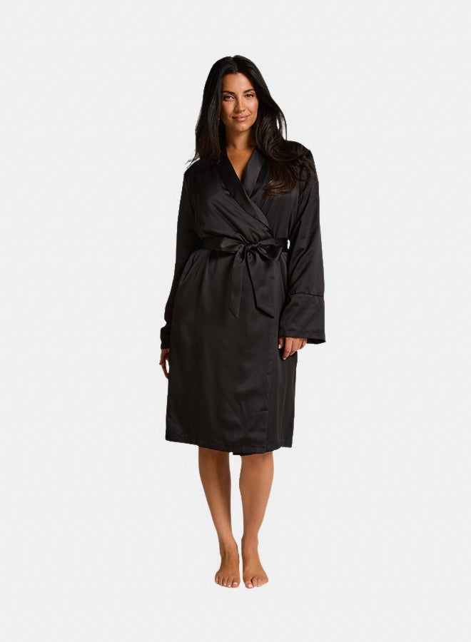 hunkemoller Satin Fleece Bathrobe - Image 1