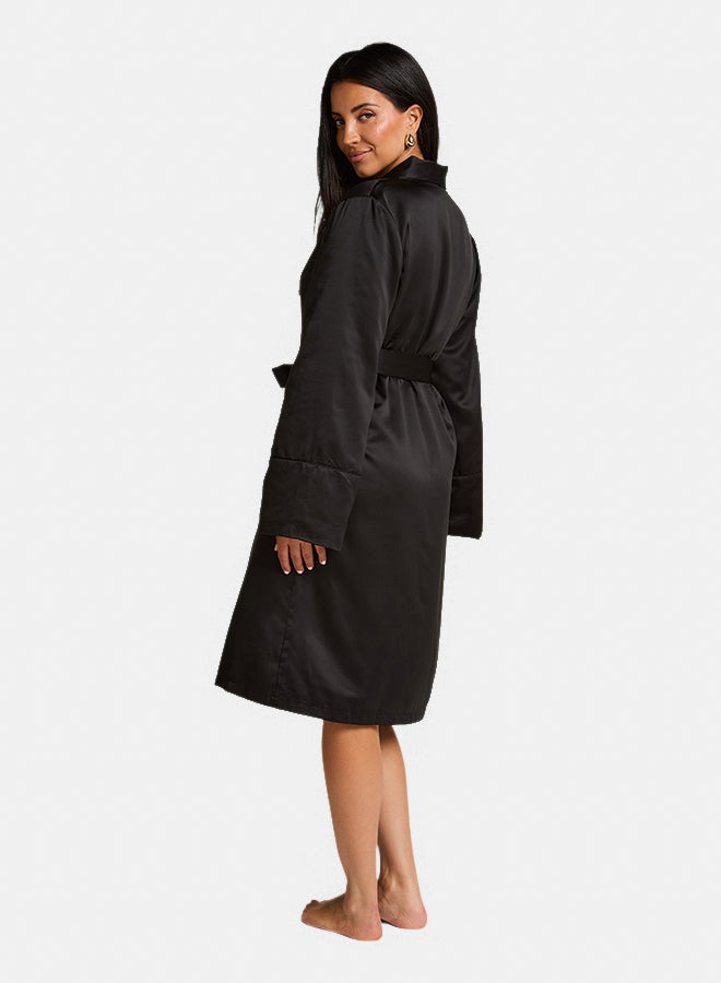 hunkemoller Satin Fleece Bathrobe - Image 3
