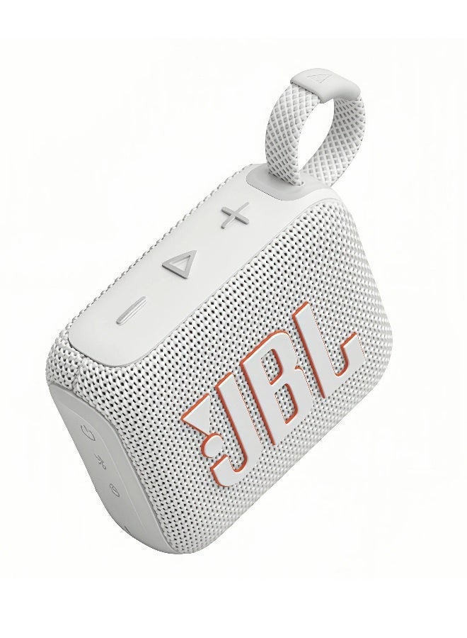 جي بي إل مكبر صوت بلوتوث لاسلكي محمول مقاوم للماء والغبار من Go4، صوت احترافي قوي مع صوت جهير عميق، بطارية مدمجة تدوم طويلاً، مصنوع جزئيًا من مواد معاد تدويرها، لون أبيض - Image 3