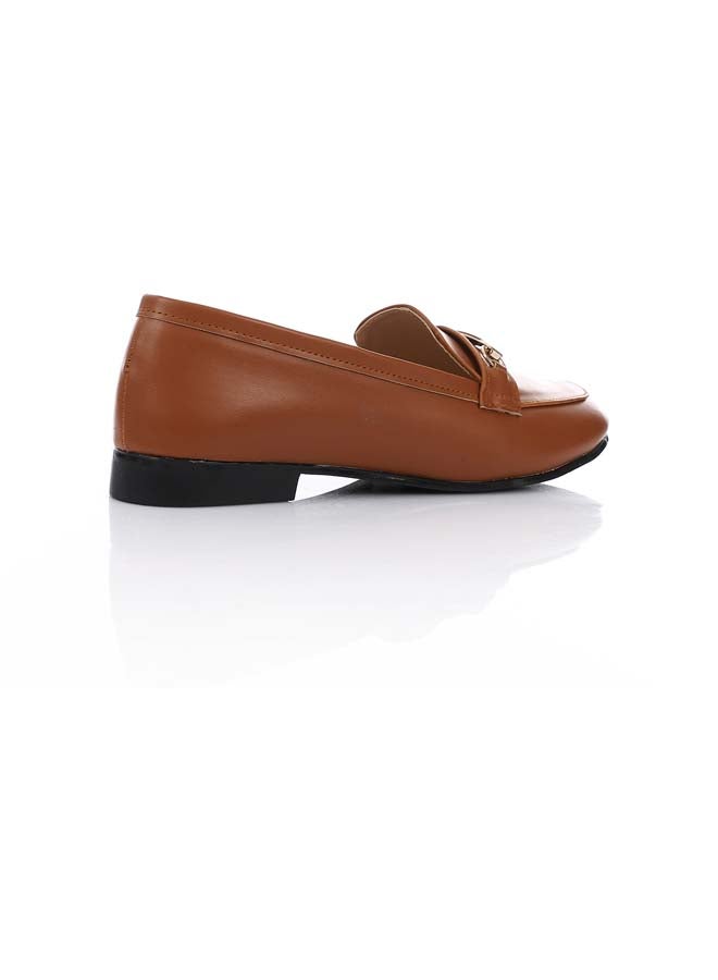 ICE CLUB Leather Slip-On Flat Shoes - Havana